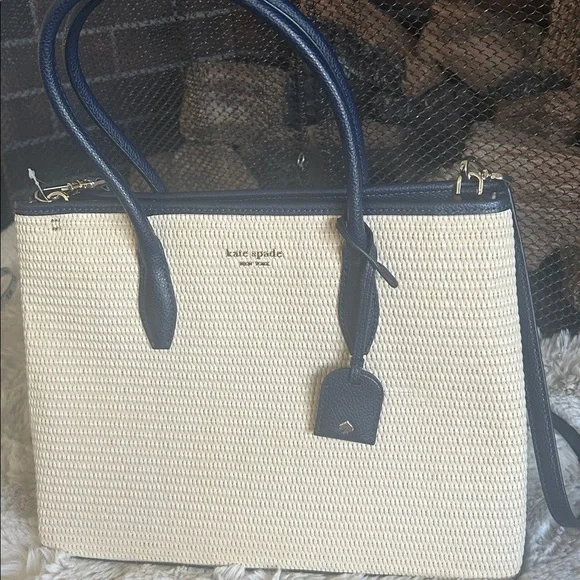 Kate Spade Cream and Blue Tote Bag - Picture 2 of 5